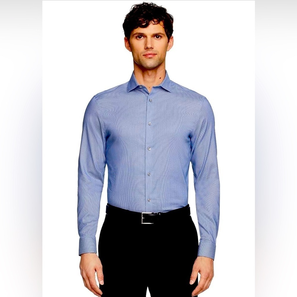 Men’s Calvin Klein Dress Shirt Size 15 Light Blue Dress Shirt Regular Fit NWT